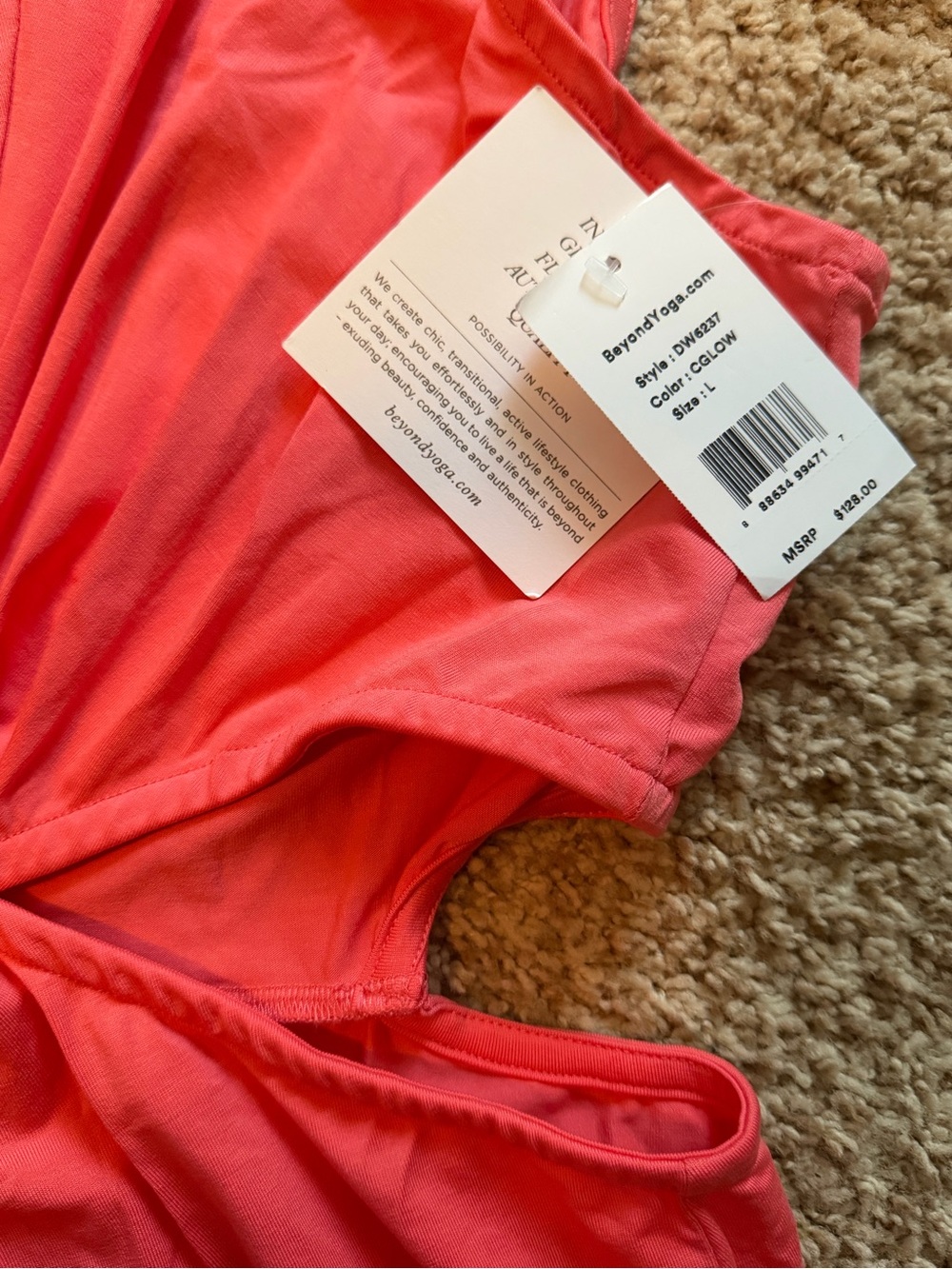 Beyond Yoga Coral Knot-Front Cutout Midi Dress Size L NWT - Picture 4 of 5